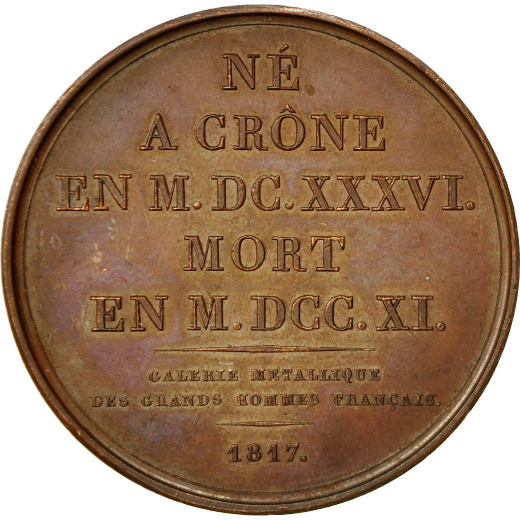 Francia, Medal, N.Boileau Despréau, 1817, Gaunois, EBC+, Bronce