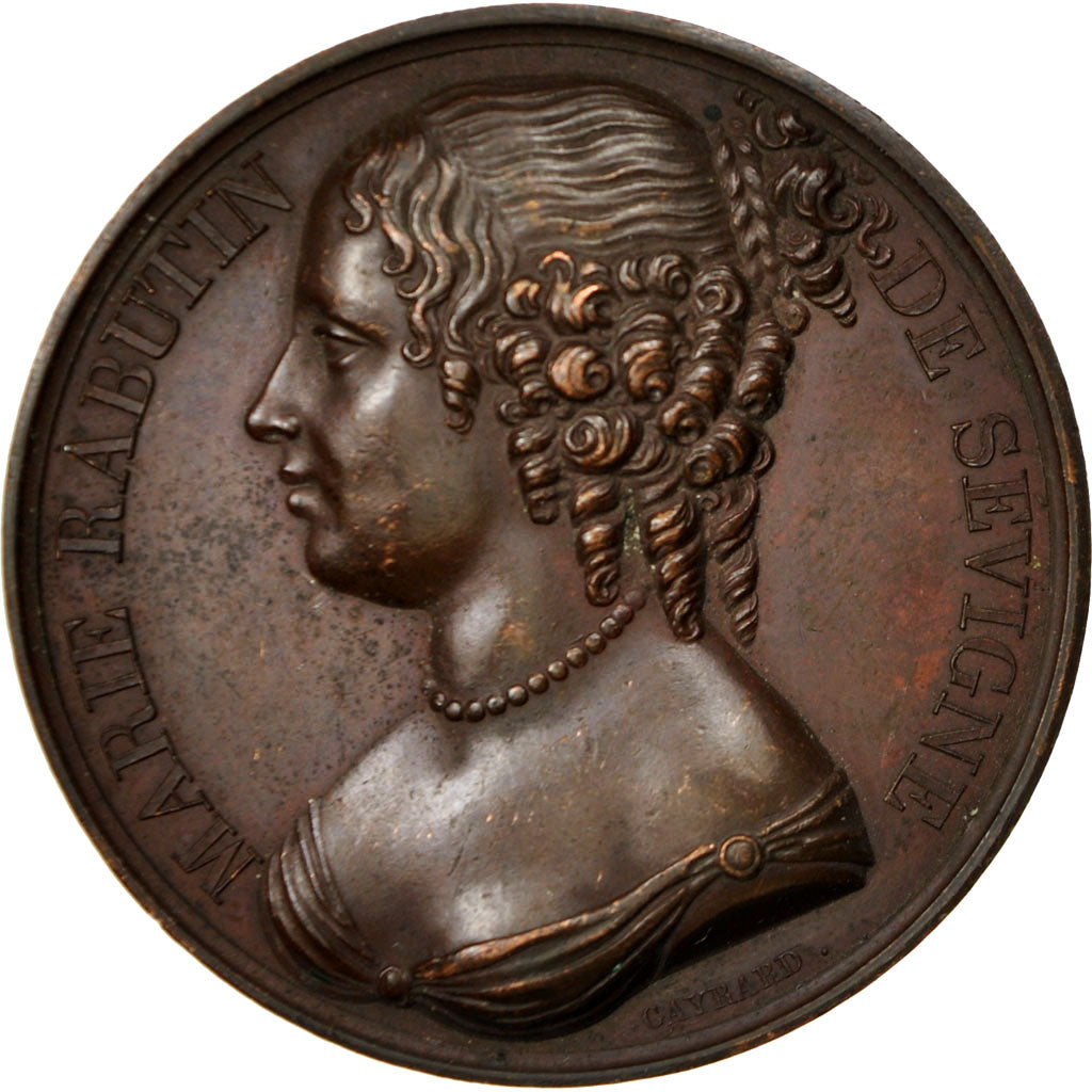 Francia, Medal, Marie Rabutin de Sévigné, 1816, Gayrard, EBC+, Bronce