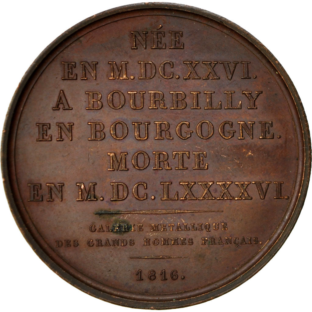Francia, Medal, Marie Rabutin de Sévigné, 1816, Gayrard, EBC+, Bronce
