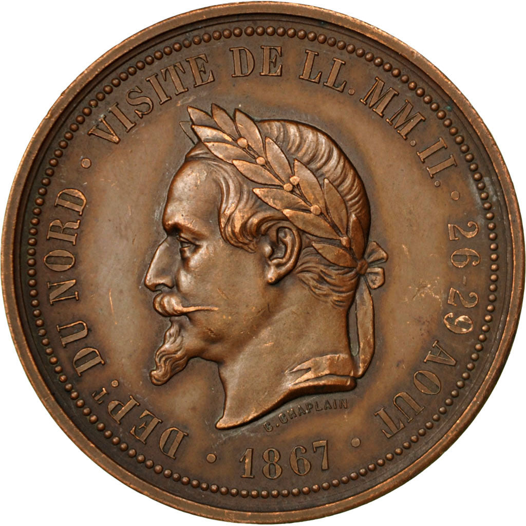 Frankreich, Medal, Visite de Napoleon III à la Chambre de Commerce de Lille