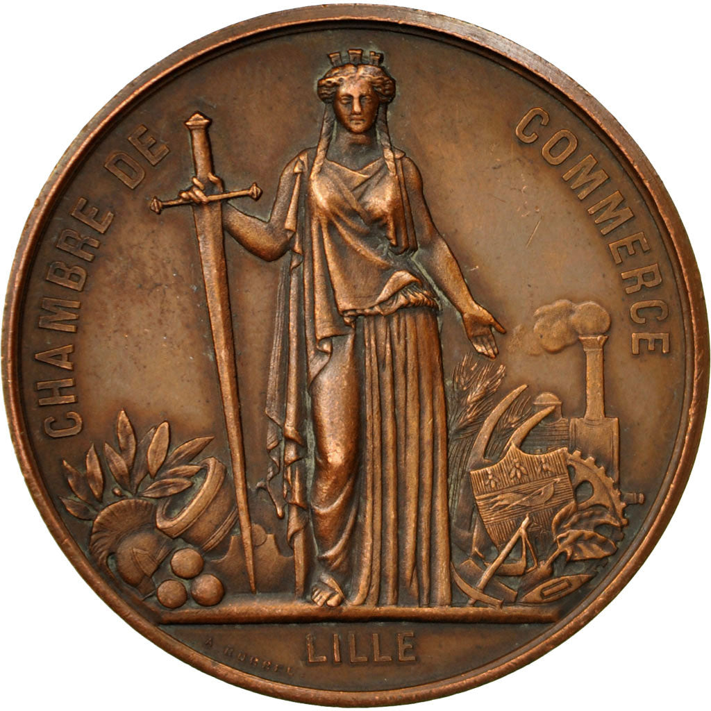 Frankreich, Medal, Visite de Napoleon III à la Chambre de Commerce de Lille