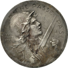 Frankrijk, Medal, Verdun , On ne passe pas, 1916-1917, Vernier, ZF, Zilver