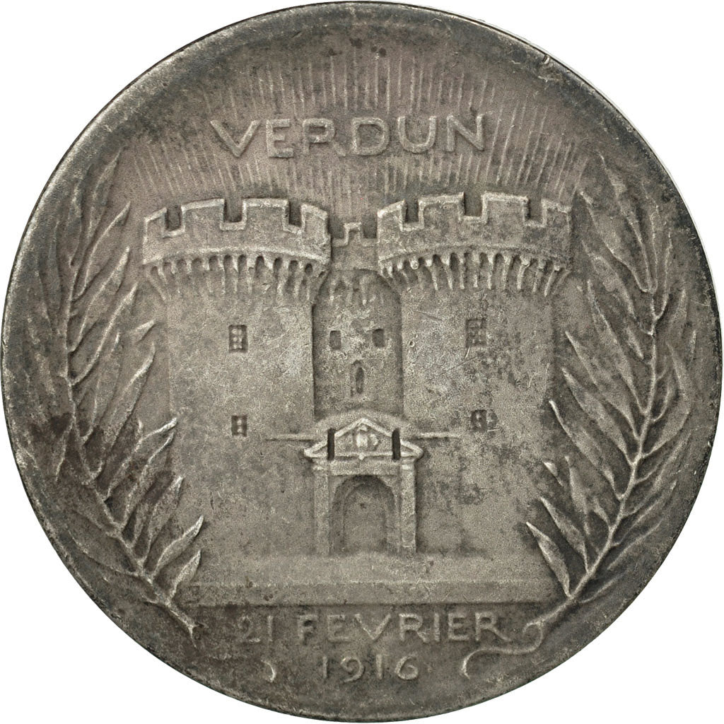 Frankrijk, Medal, Verdun , On ne passe pas, 1916-1917, Vernier, ZF, Zilver
