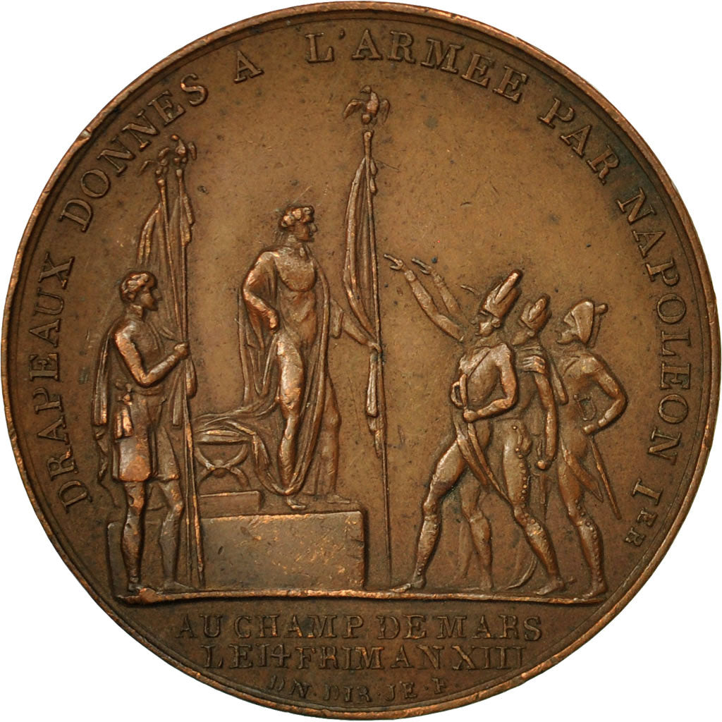 France, Medal, Drapeaux Donnés à l'Armée par Napoleon Ier, 1805, Denon