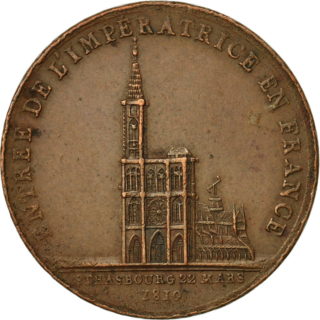 Francia, Medal, Entrée de l'Impératrice en France, 1810, BC+, Bronce