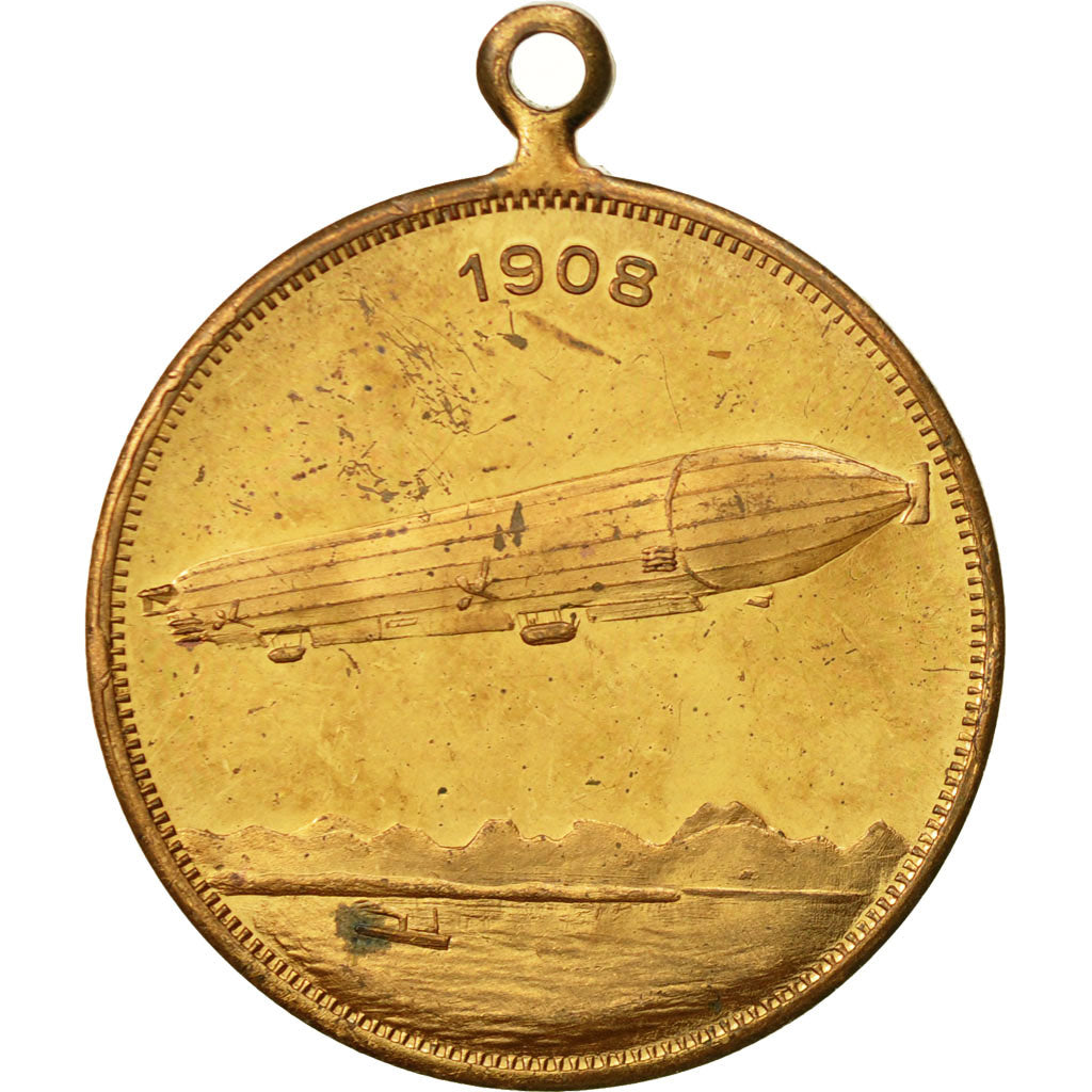 Francia, Medal, Graf Ferd. V. Zeppelin, 1938, SPL-, Ottone
