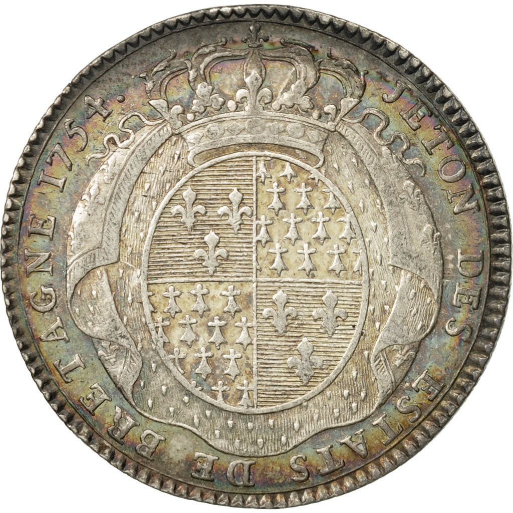 Frankreich, Token, États de Bretagne, Rennes, 1754, SS+, Silber, Feuardent:8764