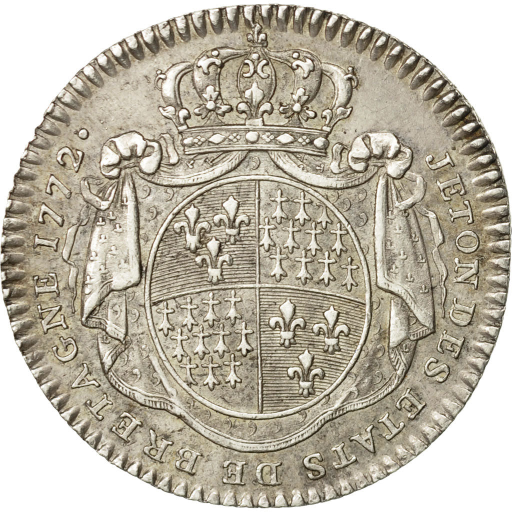 Francia, Token, États de Bretagne, Rennes, 1772, BB+, Argento, Feuardent:8780