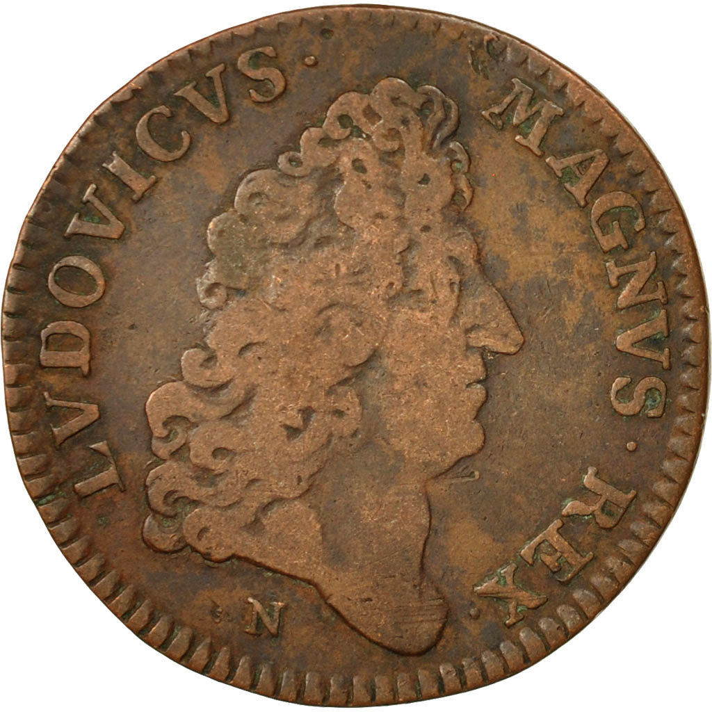 Francia, Token, Galères Royales, Louis XIV, 1691, BC+, Cobre, Feuardent:1422