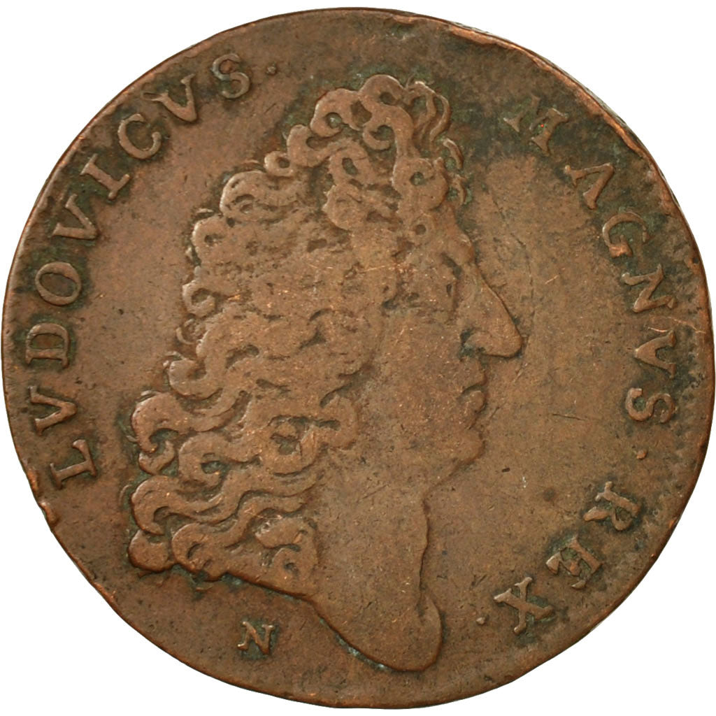Francia, Token, Galères Royales, Louis XIV, 1691, MB+, Rame, Feuardent:1422