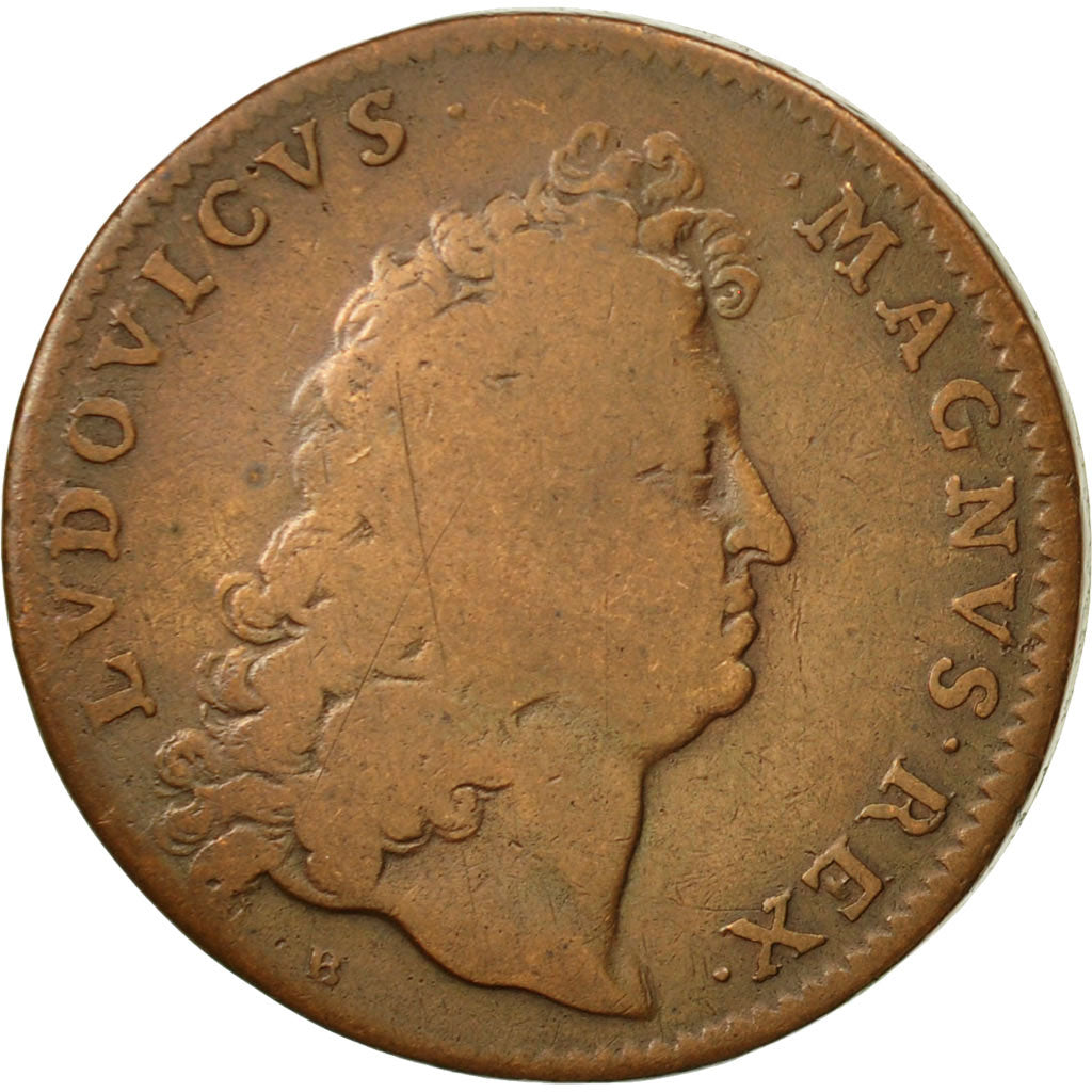 Francia, Token, Ordinaire des Guerres, Louis XIV, 1688, MB+, Rame, Feuardent:471