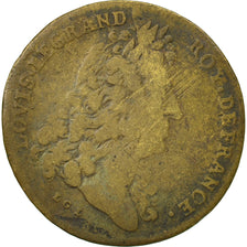 Francia, Token, Chambre aux Deniers, Louis XIV, BC+, Latón, Feuardent:2399 var.