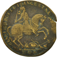 France, Jeton, Dauphiné - Louis , Dauphin, Henry IV, 1606, TB+, Laiton