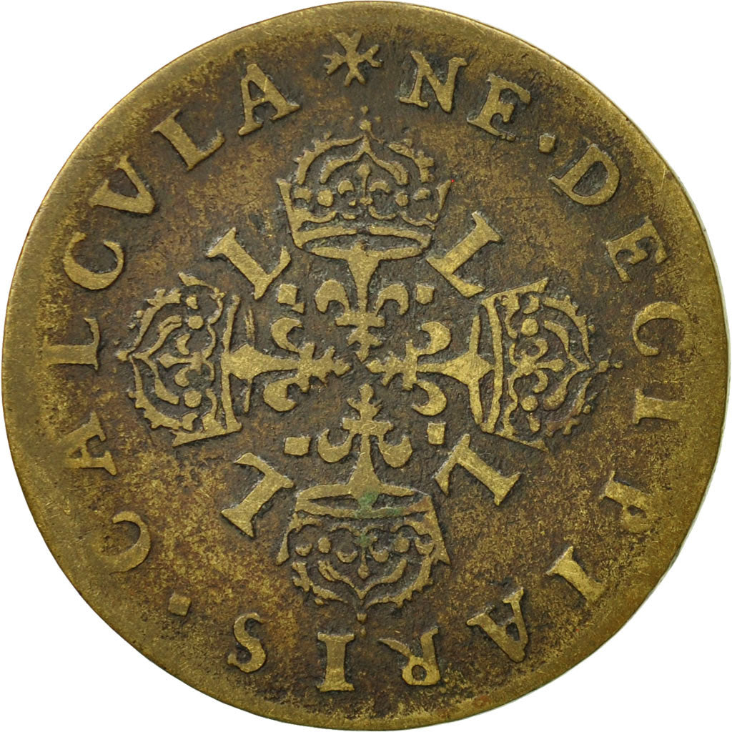 France, Token, Jeton de Compte, Louis XIII, VF(20-25), Brass, Feuardent:12230