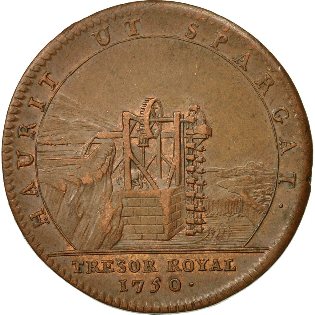 Francia, Token, Chambre du Trésor Royal, Louis XV, 1750, BB+, Rame