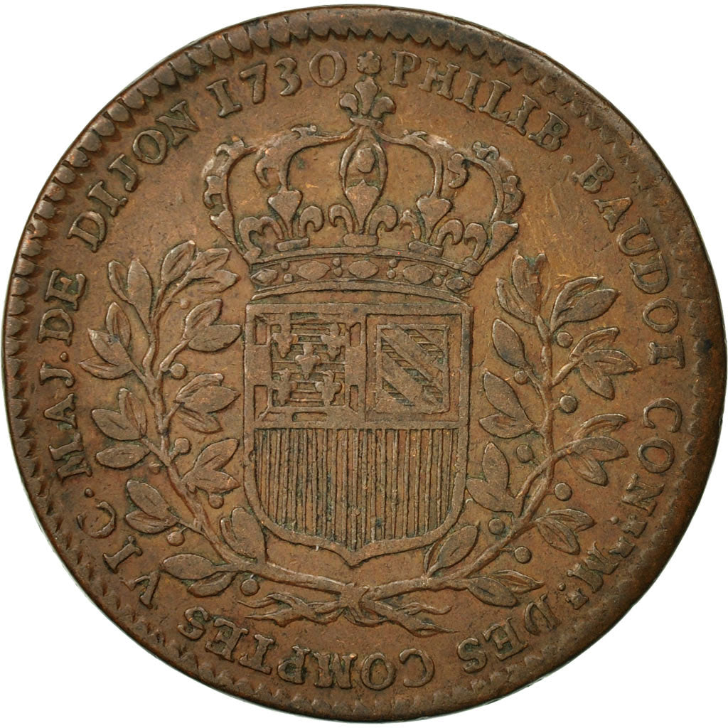 Francia, Token, Ville de Dijon, Philibert Baudot, 1730, MBC+, Cobre