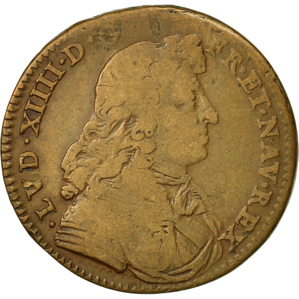 France, Jeton, Bâtiments du Roi, 1673, TB+, Cuivre, Feuardent:3000 var.buste