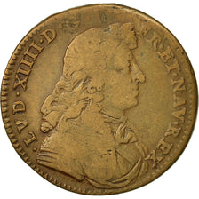 France, Jeton, Bâtiments du Roi, 1673, TB+, Cuivre, Feuardent:3000 var.buste