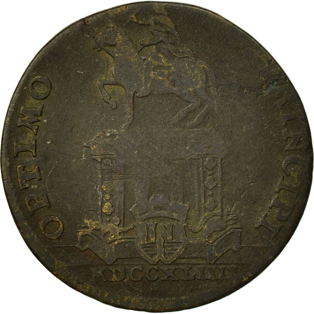 Francia, Token, Statue de Louis XV à Bordeaux, 1744, MB, Ottone, Feuardent:9213