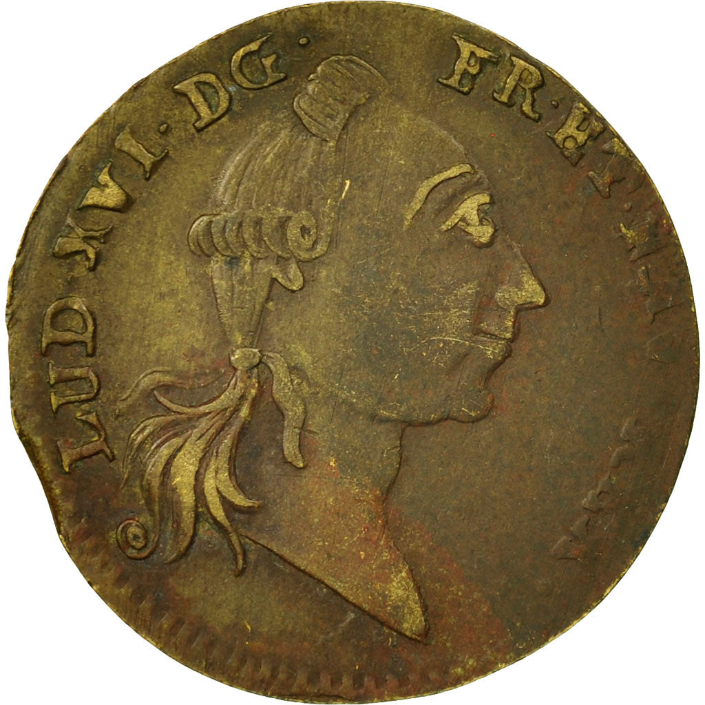 France, Token, Statue de Louis XVI à Bordeaux, 1744, EF(40-45), Brass