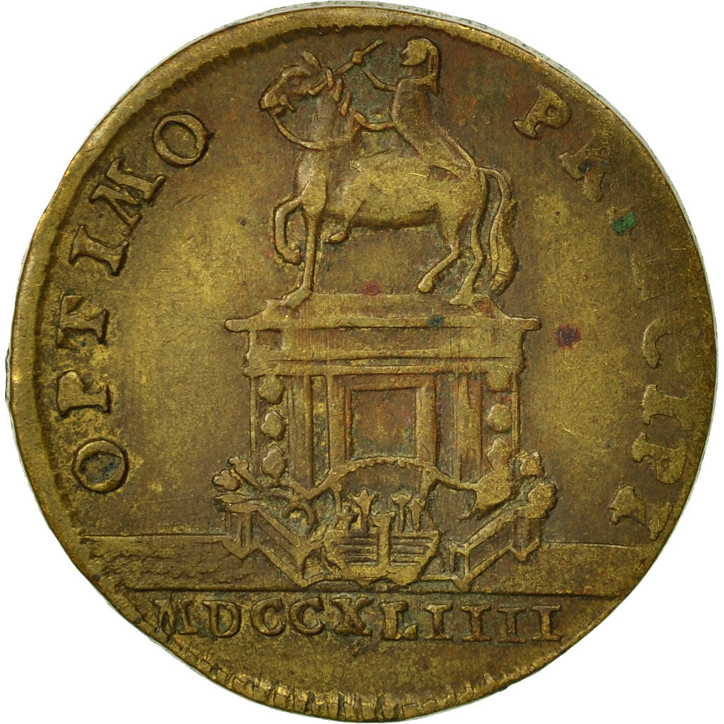 France, Token, Statue de Louis XVI à Bordeaux, 1744, EF(40-45), Brass