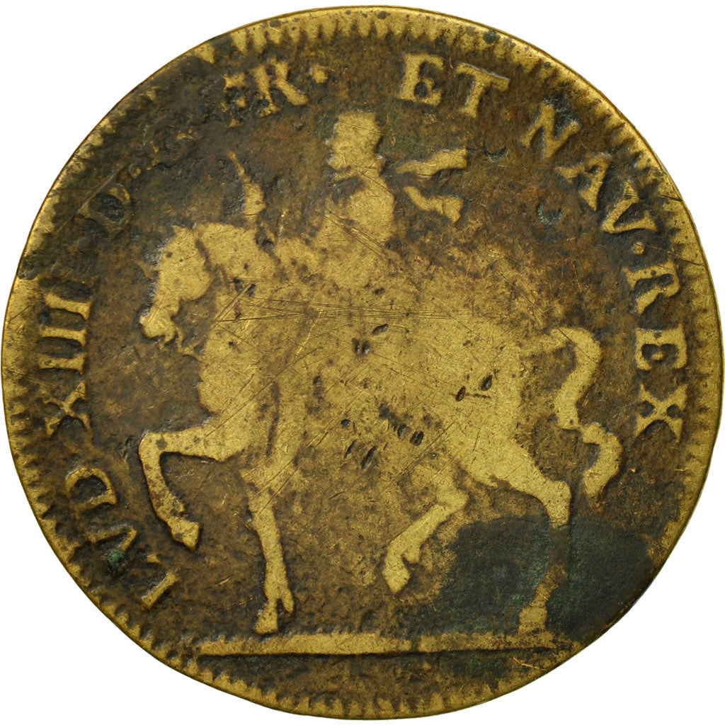 France, Token, Le Roi Soleil, Louis XIV, VF(30-35), Brass