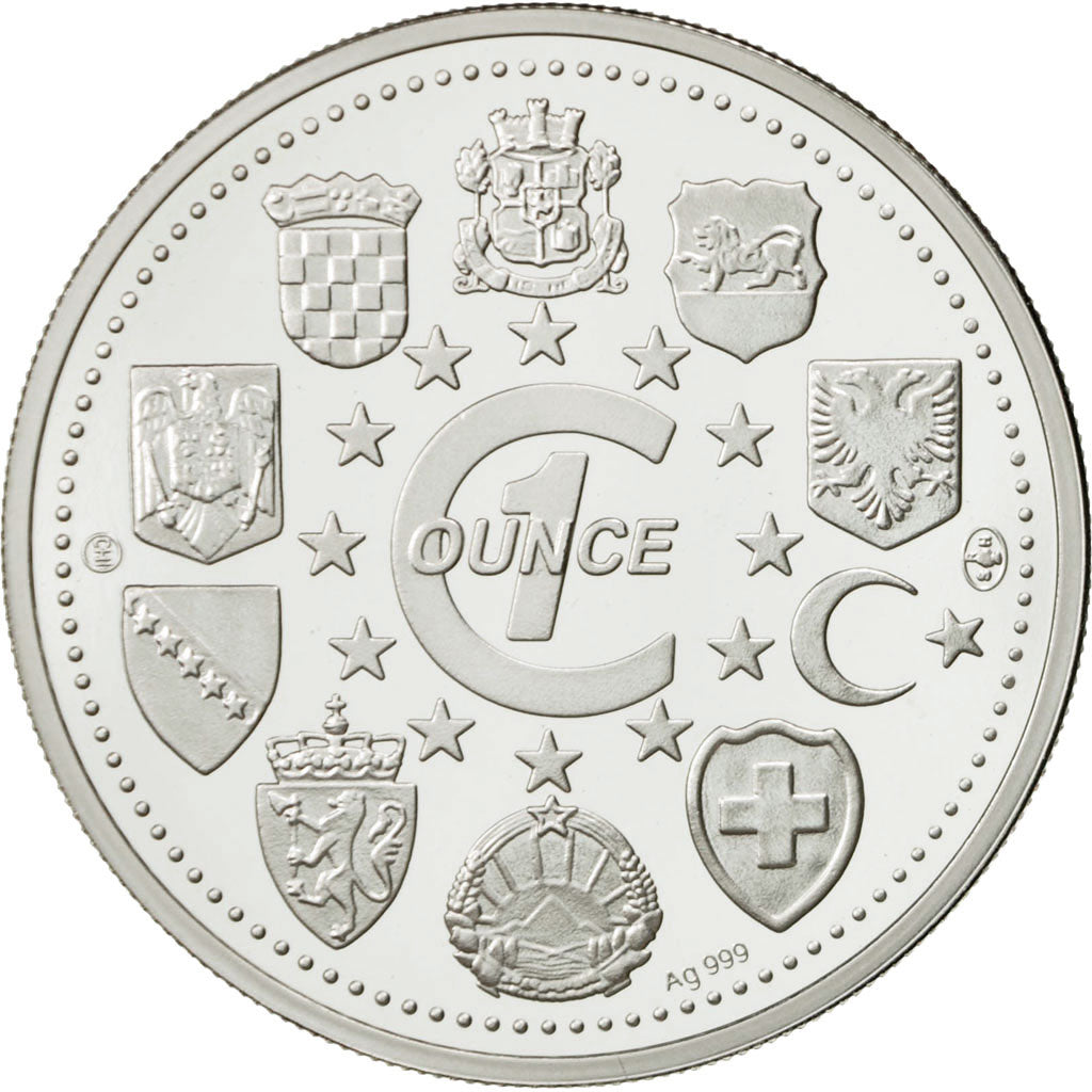 Albania, Medal, 1 onz. Europa, MS(65-70), Silver