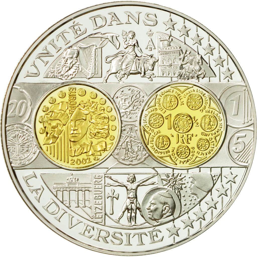 France, Medal, 2000 ans d'Histoire Monétaire française, 2002, FDC, Argent