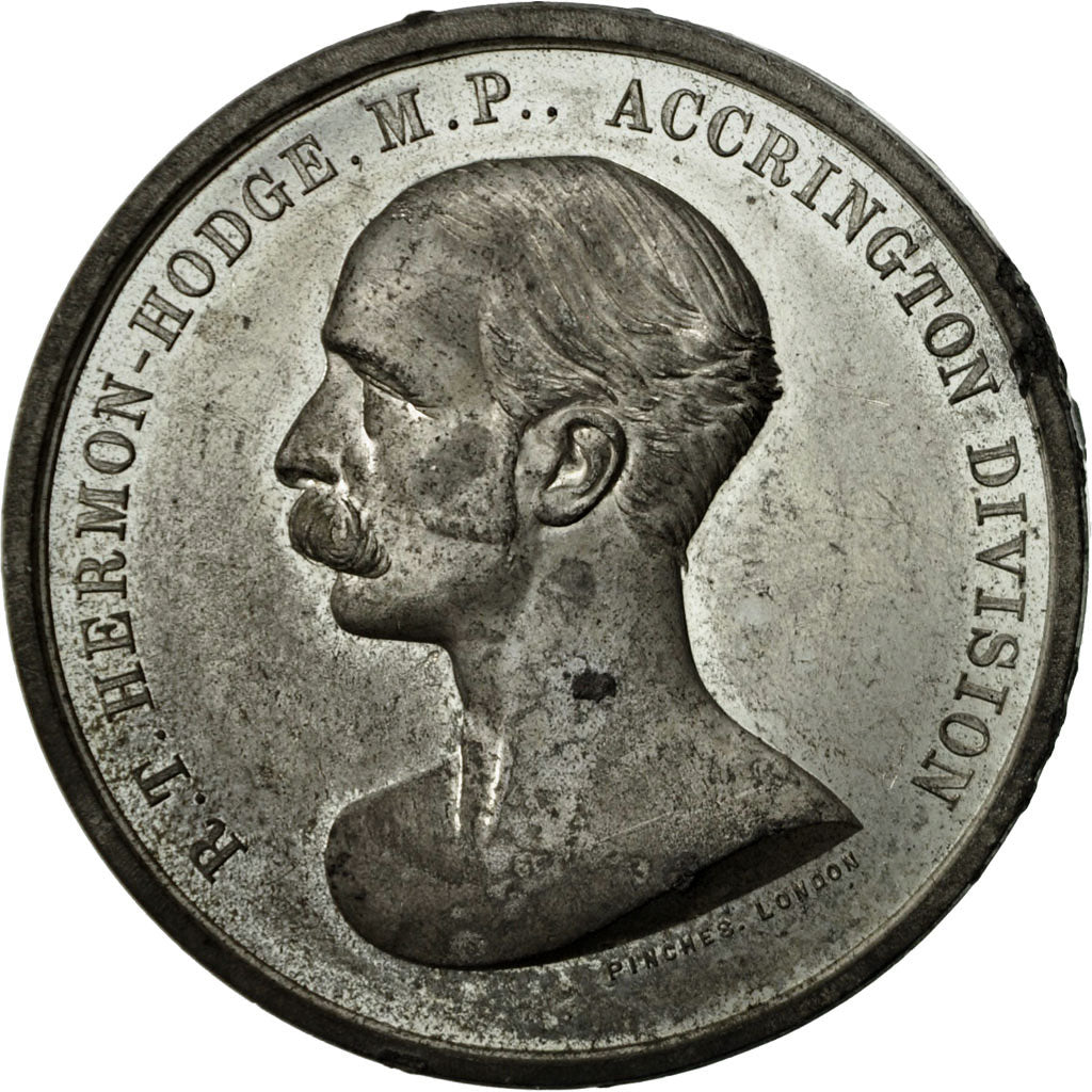 United Kingdom , Medal, Hermon-Hodge, Accrington, 1890, EF(40-45), Tin