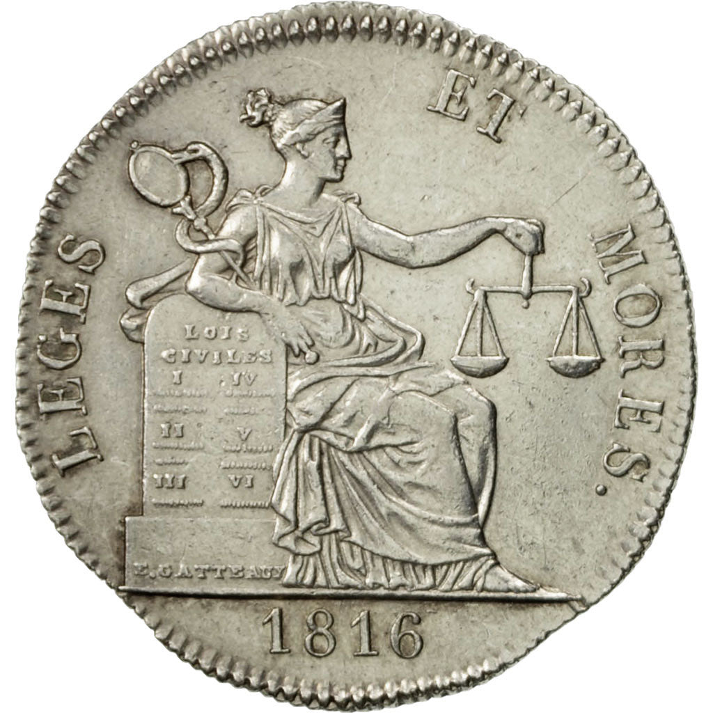 France, Token, Notaires d'Amiens, 1816, MS(60-62), Silver