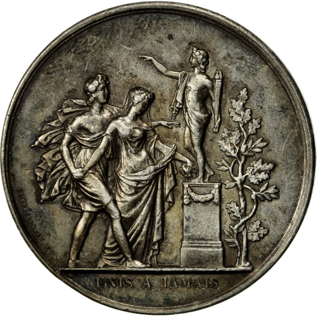 France, Medal, Médaille de mariage, 1885, Petit, MS(60-62), Silver