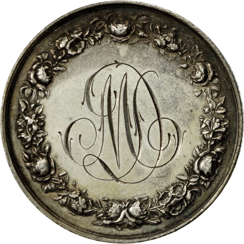 France, Medal, Médaille de mariage, 1885, Petit, MS(60-62), Silver