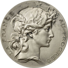 France, Medal, Marianne, France au Progrès, Bottée, MS(64), Silvered bronze