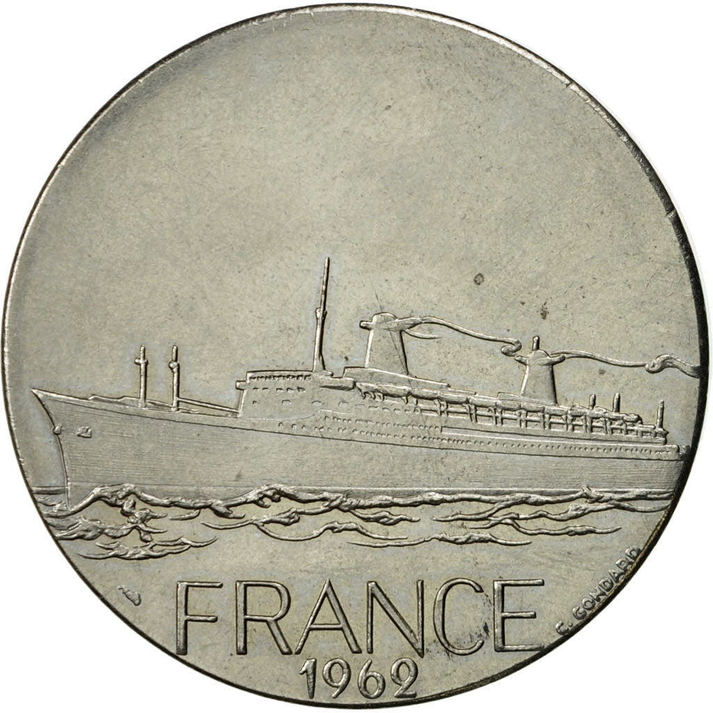 France, Medal, Les Grands Transatlantiques, France, 1962, C. Gondard, SPL