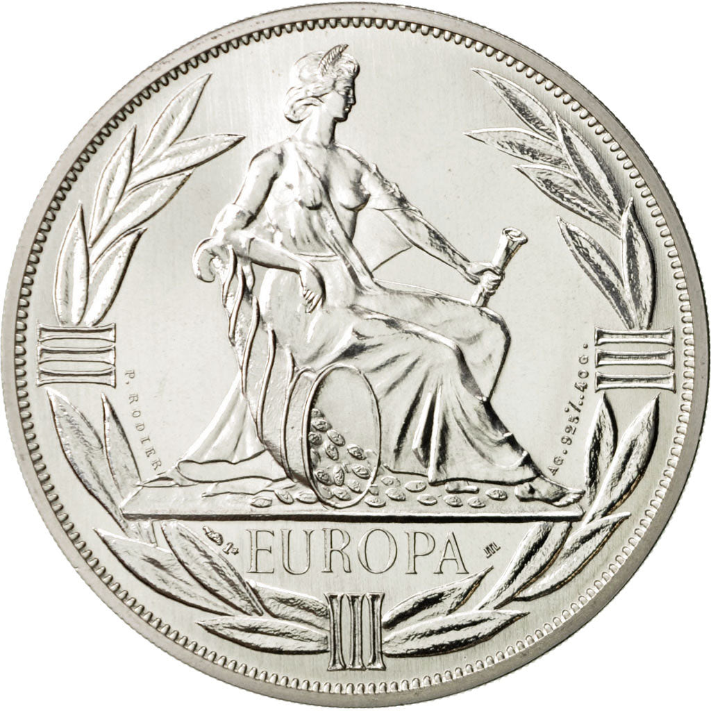 France, Medal, Ecu Europa, 1980, Rodier, MS(65-70), Silver
