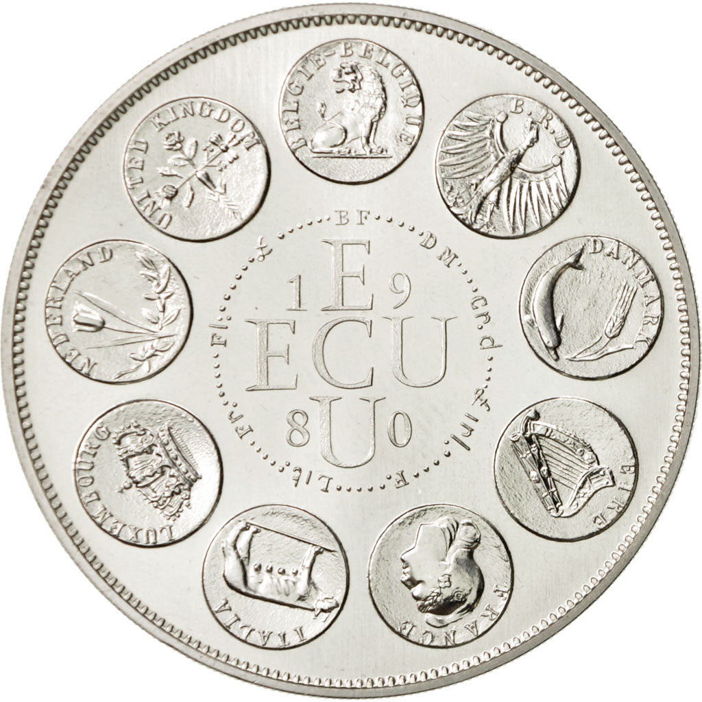 France, Medal, Ecu Europa, 1980, Rodier, MS(65-70), Silver