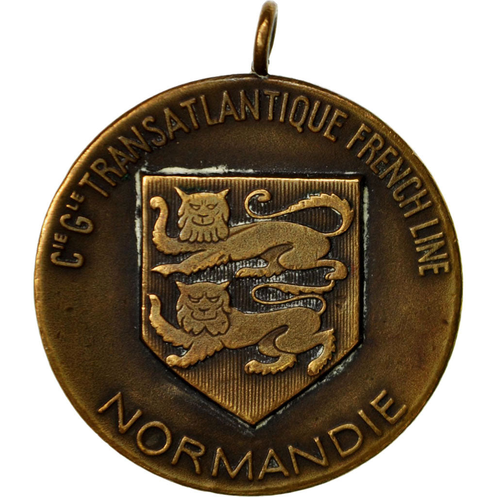 France, Medal, Cie Gle Transatlantique, Normandie, Delannoy, AU(55-58), Bronze