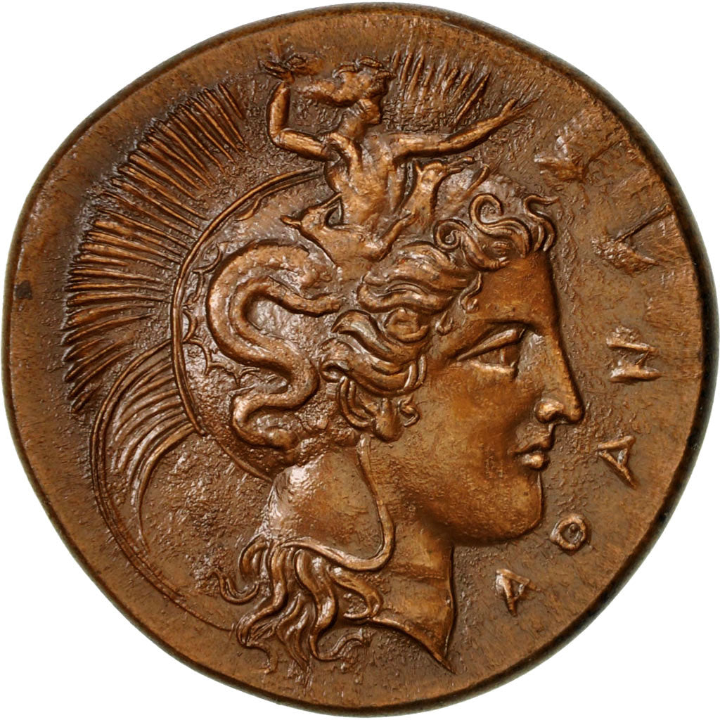 France, Medal, Reproduction Grecque, Combat lion, 1978, MS(64), Bronze