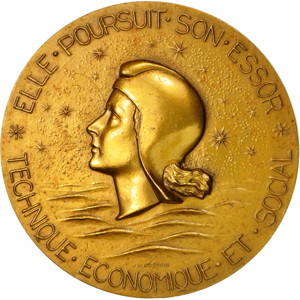 Frankreich, Medal, Compagnie Générale Transatlantique, France, 1967, Coeffin