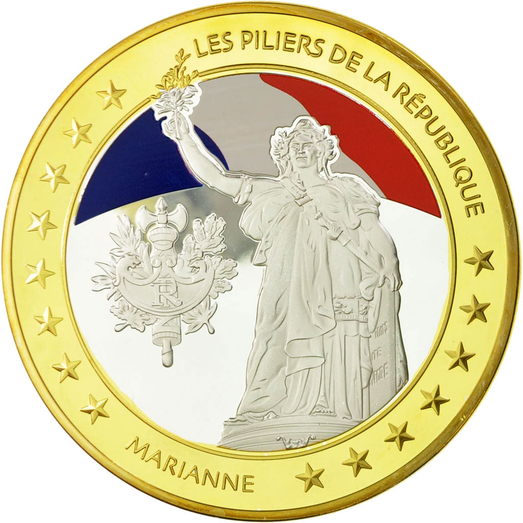 Francja, Medal, Les piliers de la République, MS(64), Mosiądz pokryty miedzią