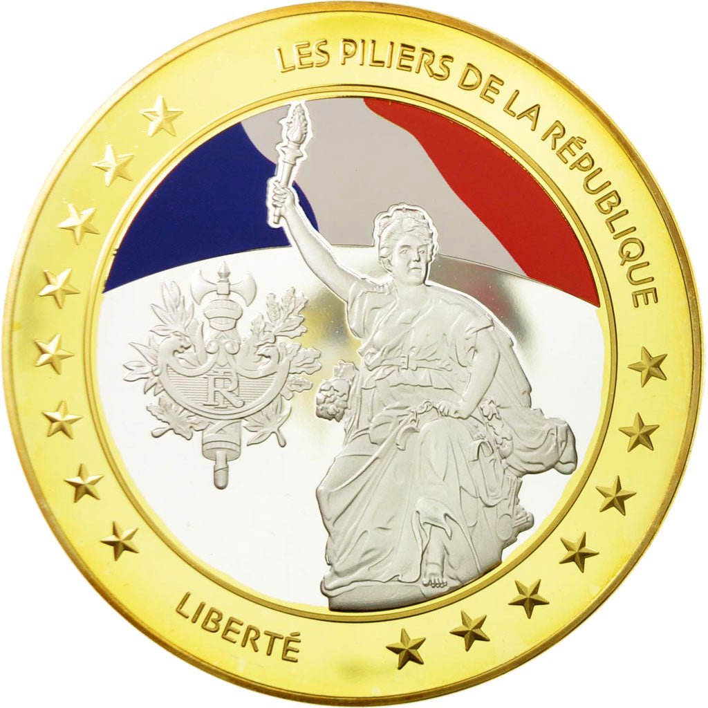 Francja, Medal, Les piliers de la République, MS(64), Mosiądz pokryty miedzią