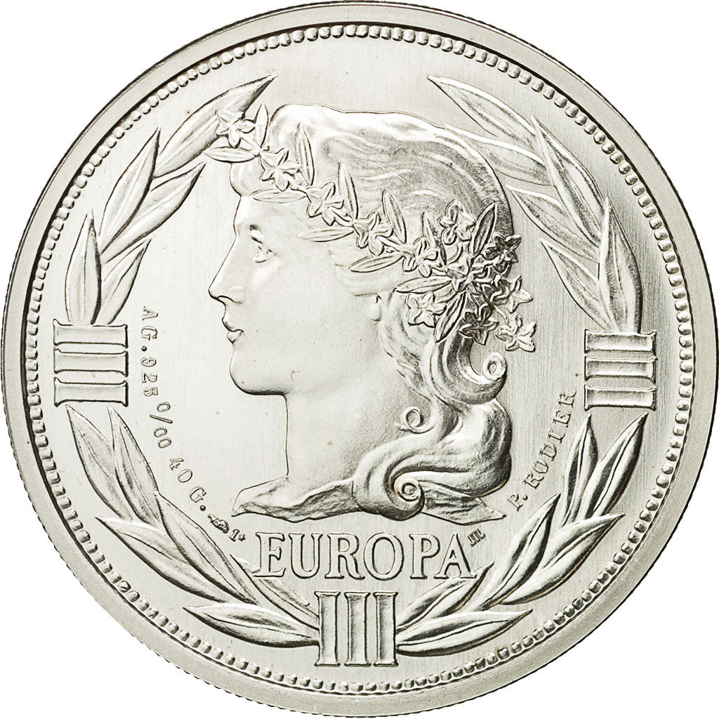 France, Medal, Ecu Europa, 1990, Rodier, MS(64), Silver