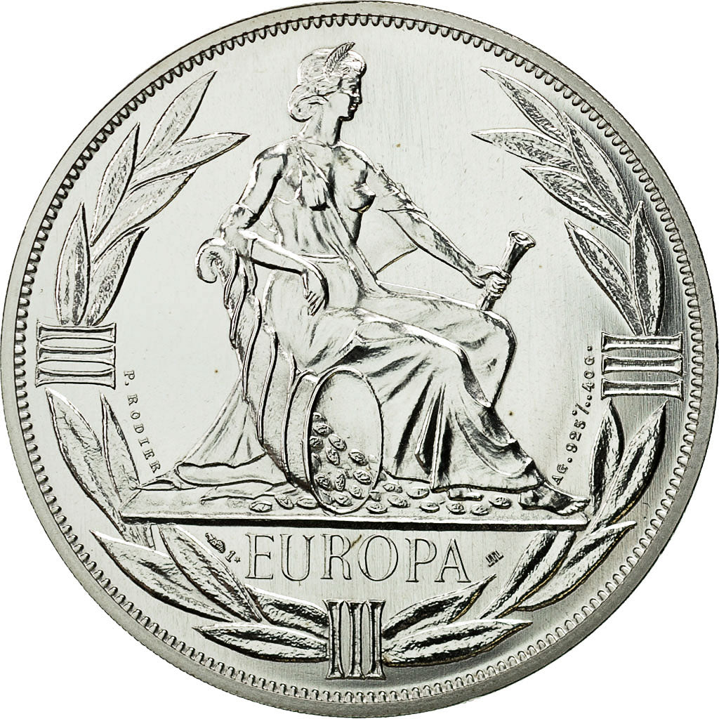 France, Medal, Ecu Europa, 1980, Rodier, MS(64), Silver
