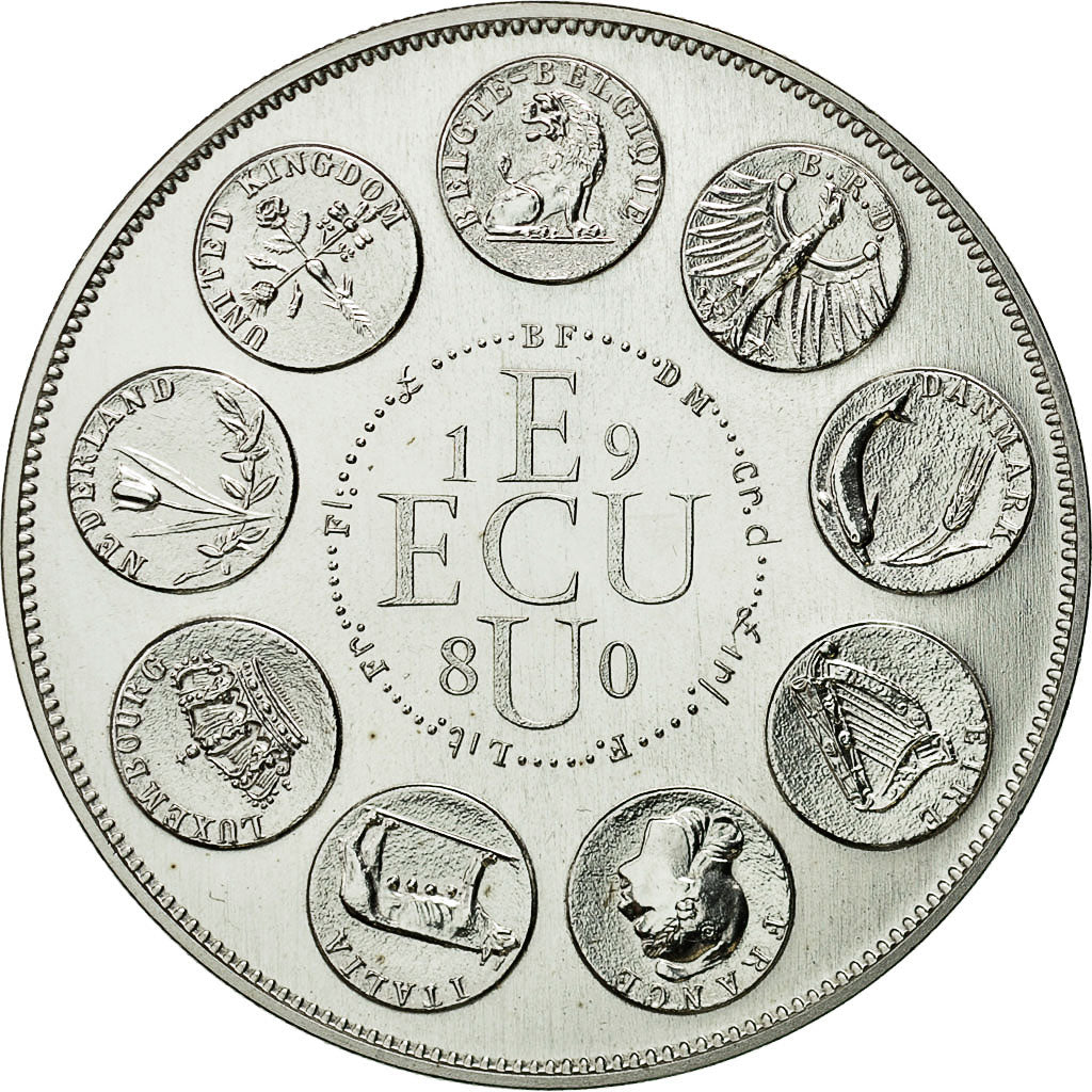 France, Medal, Ecu Europa, 1980, Rodier, MS(64), Silver