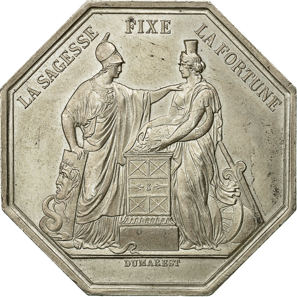 France, Medal, Banque de France, Dumarest, AU(55-58), Silver