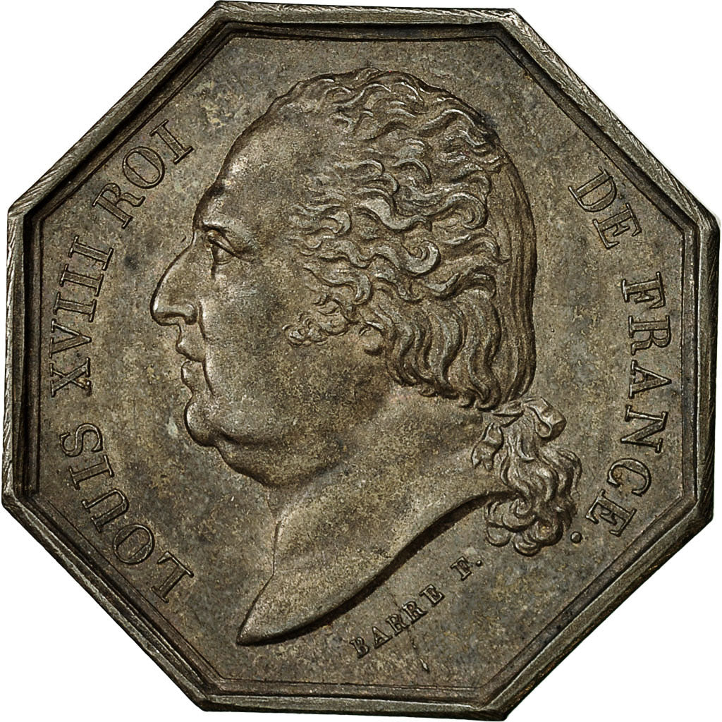 France, Token, Louis XVIII, Bonne Ville de Cambrai, 1822, Barre, AU(55-58)