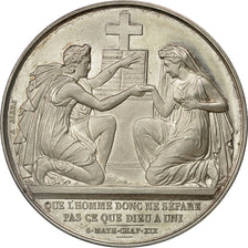 France, Medal, Médaille de mariage, 1858, Petit, MS(60-62), Silver