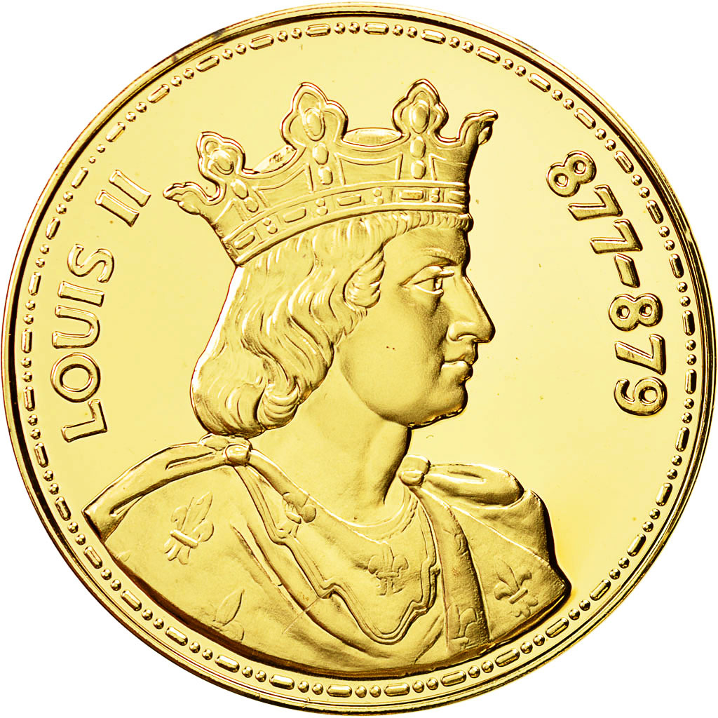 France, Medal, louis II (877-879), MS(64), Vermeil