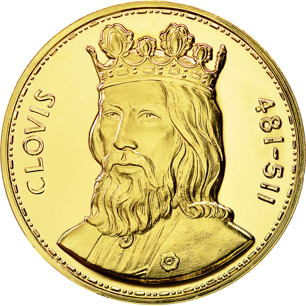 France, Medal, Clovis (481-511), MS(64), Vermeil