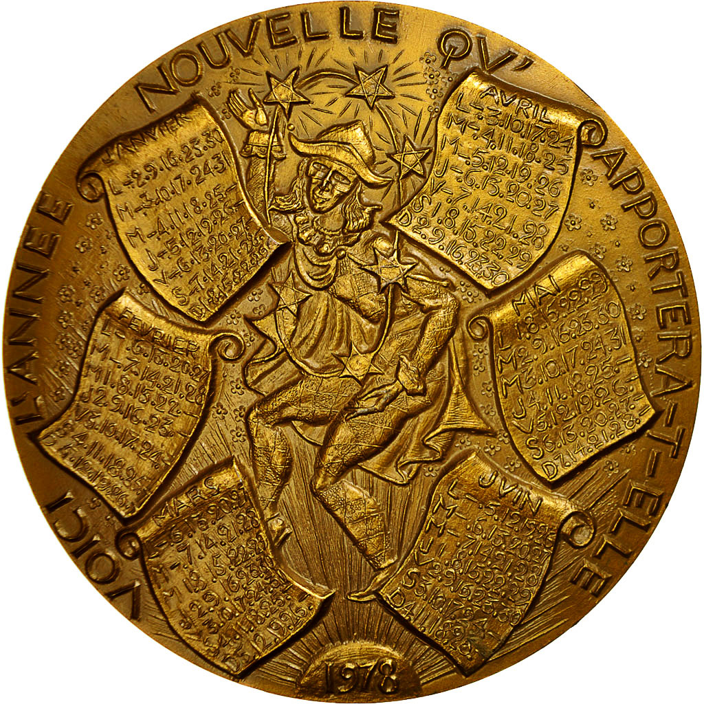 Francia, medalla, Médaille Calendrier, 1978, Tschudin, SC, Bronce